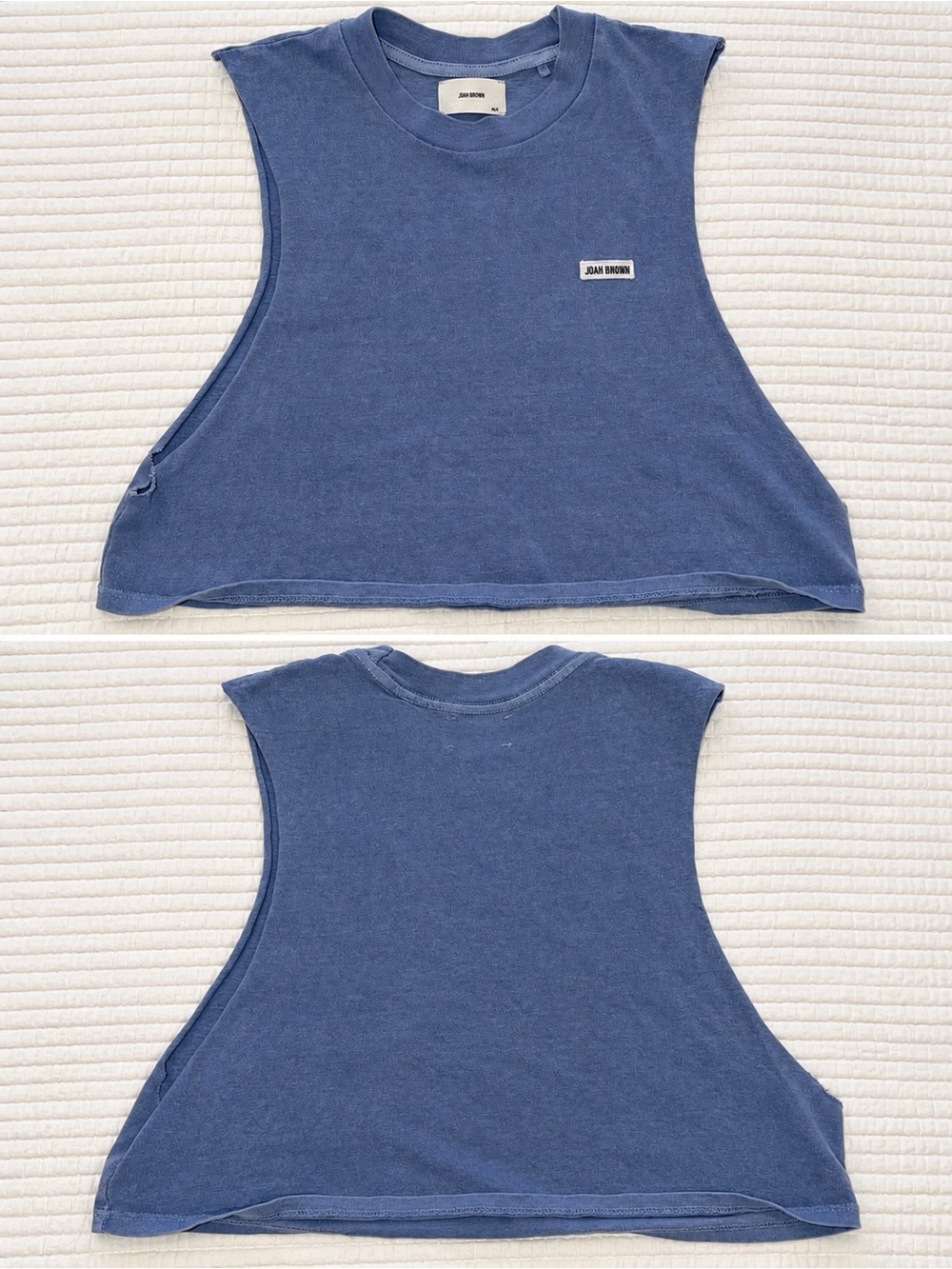 Joah Brown Slate Blue Cropped Muscle Tank